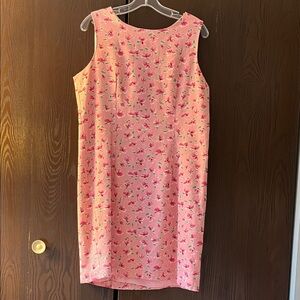 Victoria Holley sleeveless pink dress with pink floral pattern. Size 14.